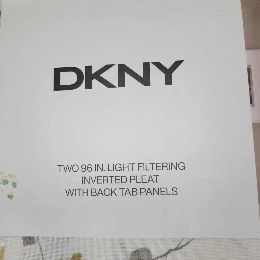 DKNY 2 Light Filtering Inverted Pleat Back Tab Panels Wallflower 32x96 Curtains